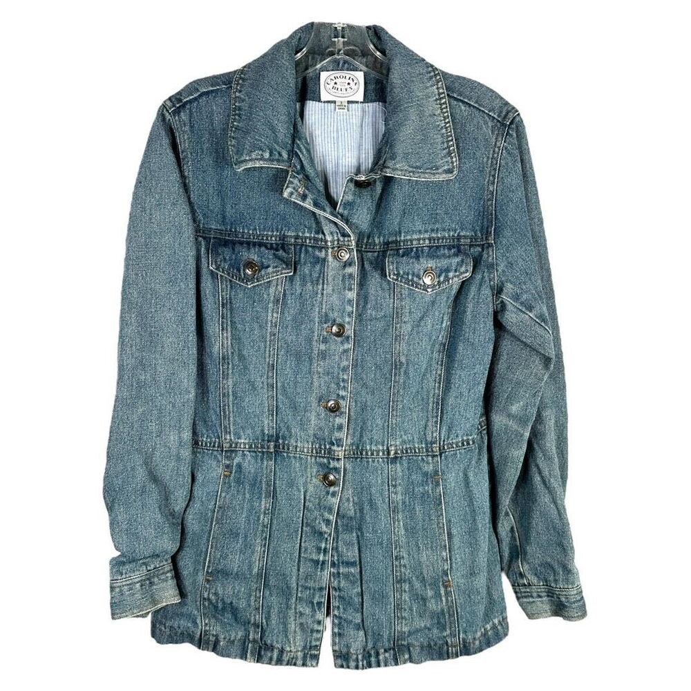Carolina Blues Sz Small Denim Jacket Blue Jean Lined Pockets Heavy Button Up 247
